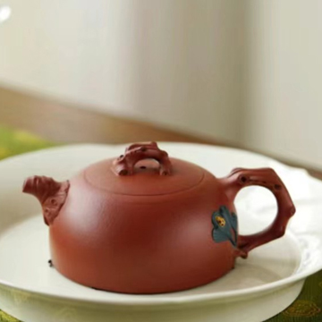 德壶堂原矿朱泥白果壶茶壶名师手工紫砂壶定制