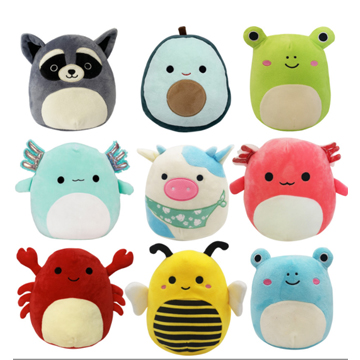 新款软体胖恐龙毛绒玩具蝾螈抱枕奶牛章鱼青蛙恐龙公仔