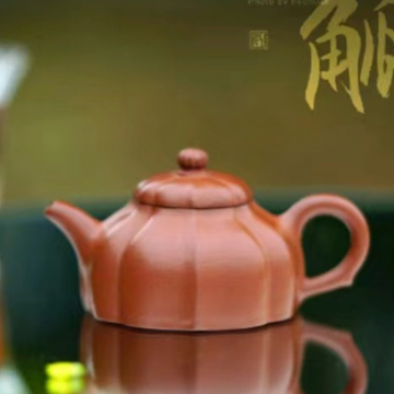 德壶堂生砂朱泥棱觚壶茶壶名师手工紫砂壶定制