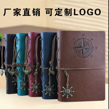 复古仿皮活页记事本 旅行笔记本 海盗船日记本