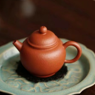 德壶堂朱泥（粗砂）巨轮壶名师手工紫砂壶定制