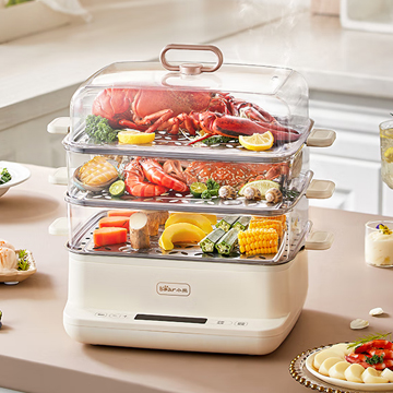 小熊（Bear）电蒸锅 蒸蛋器 蒸锅家用 电蒸笼 多功能早餐包子电热煮锅 大容量可预约定时不锈钢蒸盘DZG-CA2G2