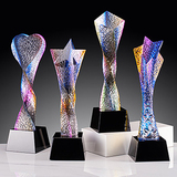 水晶奖杯运动会比赛荣誉表彰奖牌奖座刻字优秀员工纪念品