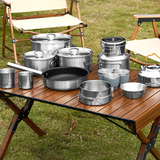 围炉煮茶304不锈钢户外餐具便携套装露营装备野炊野餐盘折叠汤碗
