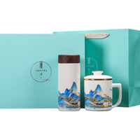 千里江山活水活陶瓷保温杯