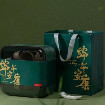 双层端午节鸭蛋粽子礼盒企业商务茶叶茶具礼品