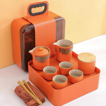 便携式旅行功夫茶具陶瓷快客杯户外露营收纳盒套装商务礼品伴手礼