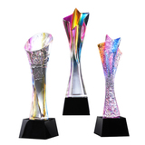 水晶奖杯运动会比赛荣誉表彰奖牌奖座刻字优秀员工纪念品摆件